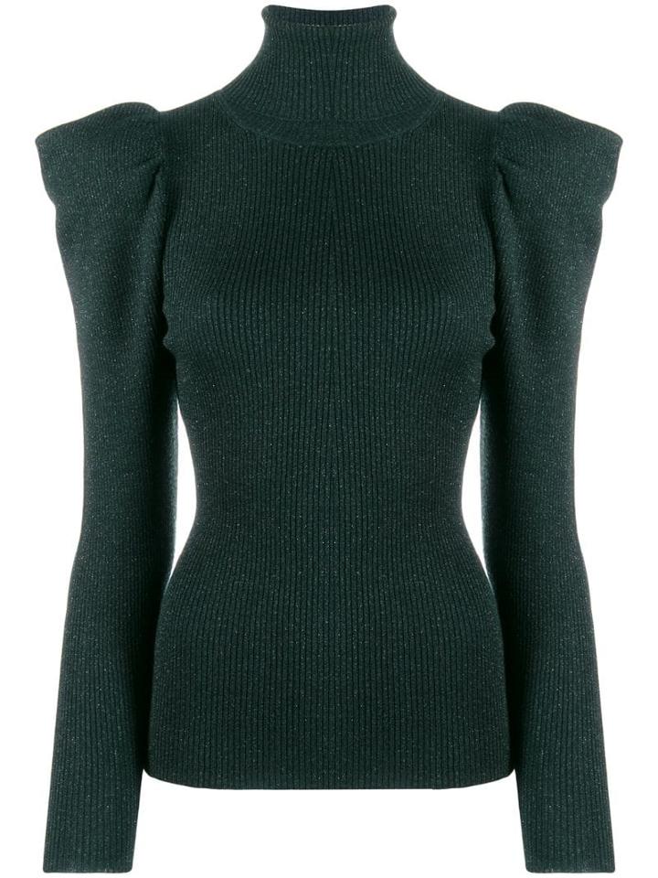 P.a.r.o.s.h. Structured Shoulder Knitted Top - Green