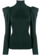P.a.r.o.s.h. Structured Shoulder Knitted Top - Green