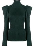 P.a.r.o.s.h. Structured Shoulder Knitted Top - Green