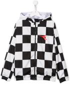 Diadora Junior Checkered Hooded Windbreaker - Black