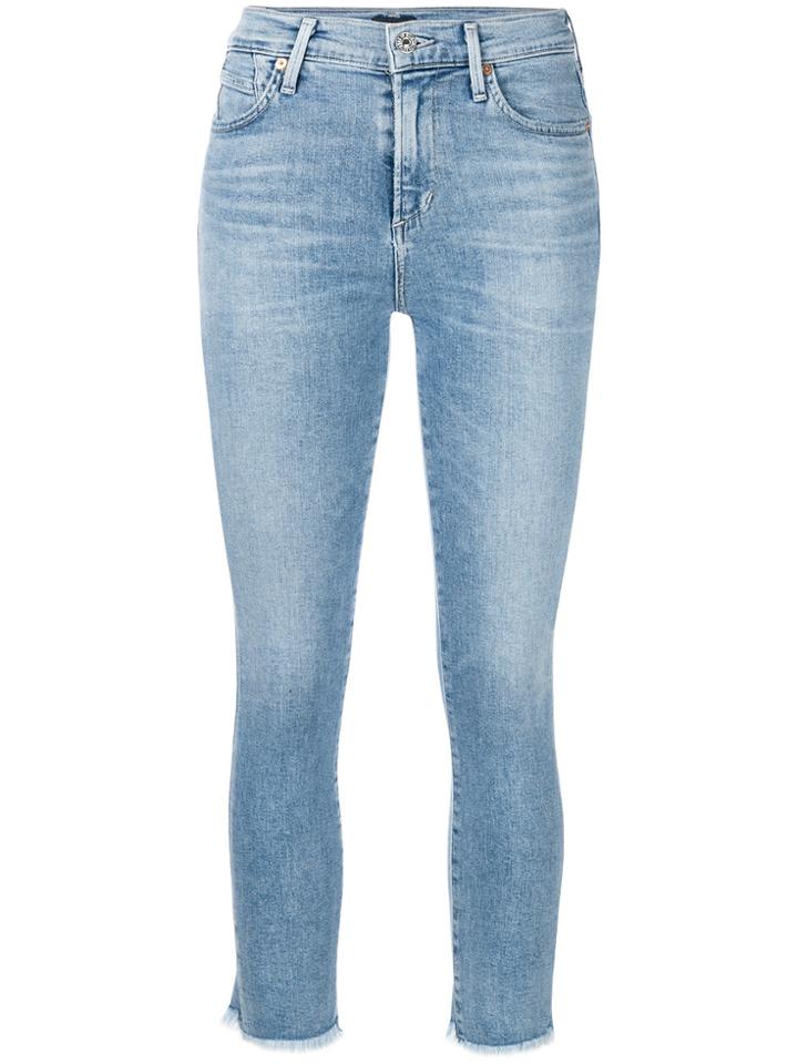 Citizens Of Humanity Frayed Cropped Skinny Jeans - Blue