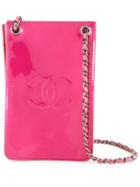 Chanel Vintage Cc Double Chain Shoulder Pochette Bag, Women's, Pink/purple