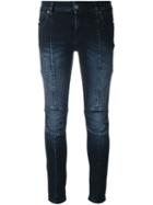 Pierre Balmain Ribbed Detailing Skinny Jeans, Women's, Size: 31, Blue, Cotton/spandex/elastane