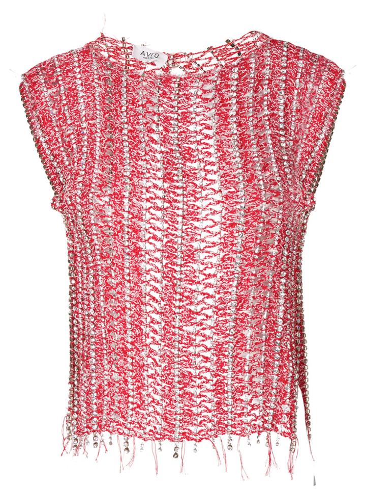 Aviù Open-knit Top - Red