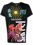 Balmain Oriental Print T-shirt - Black