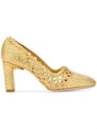 Santoni Woven Design Pumps - Metallic