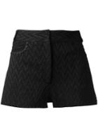 Missoni Chevron Pattern Shorts, Women's, Size: 40, Black, Viscose/cupro/polyester/polyester