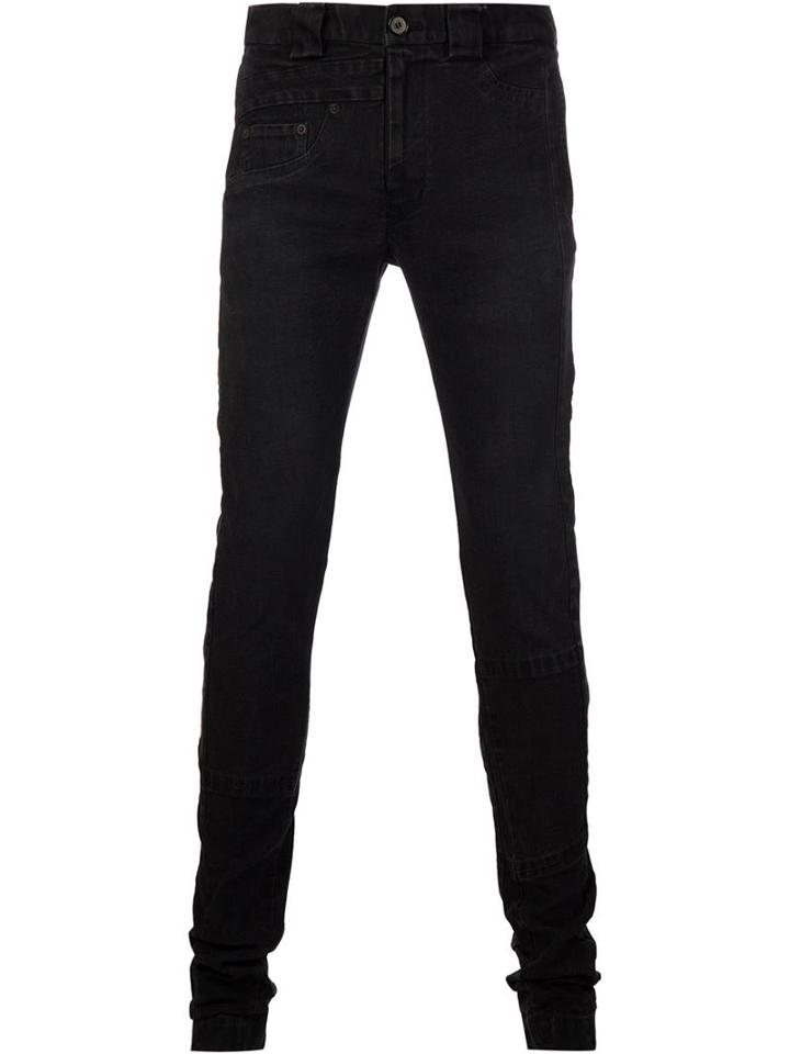 Miharayasuhiro Skinny Jeans, Men's, Size: 48, Black, Cotton/polyurethane