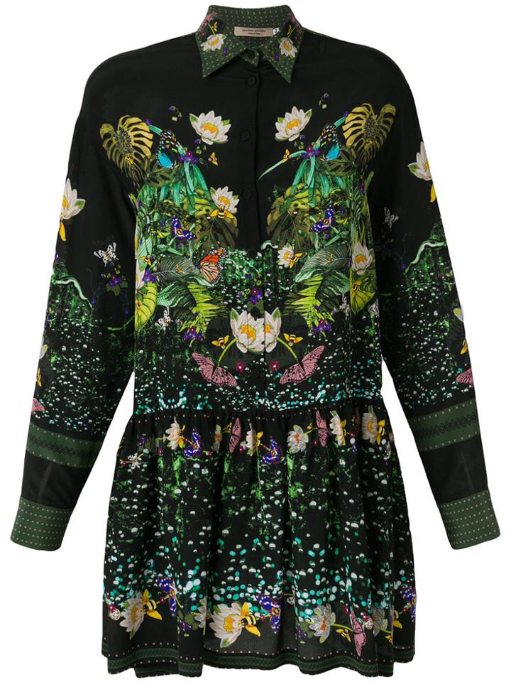 Piccione. Piccione Printed Shirt Dress - Black