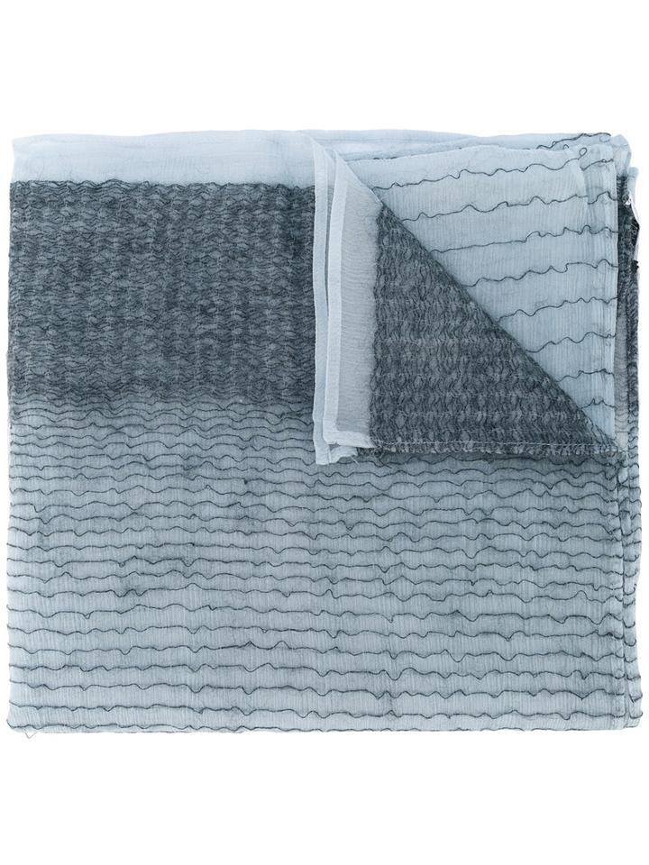 Giorgio Armani - Patterned Scarf - Women - Silk - One Size, Blue, Silk