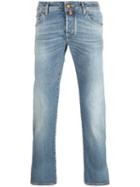 Jacob Cohen Straight Leg Jeans, Men's, Size: 37, Blue, Spandex/elastane/cotton