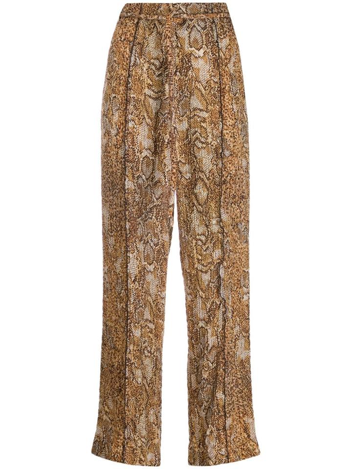 Nanushka Snake Print Trousers - Brown