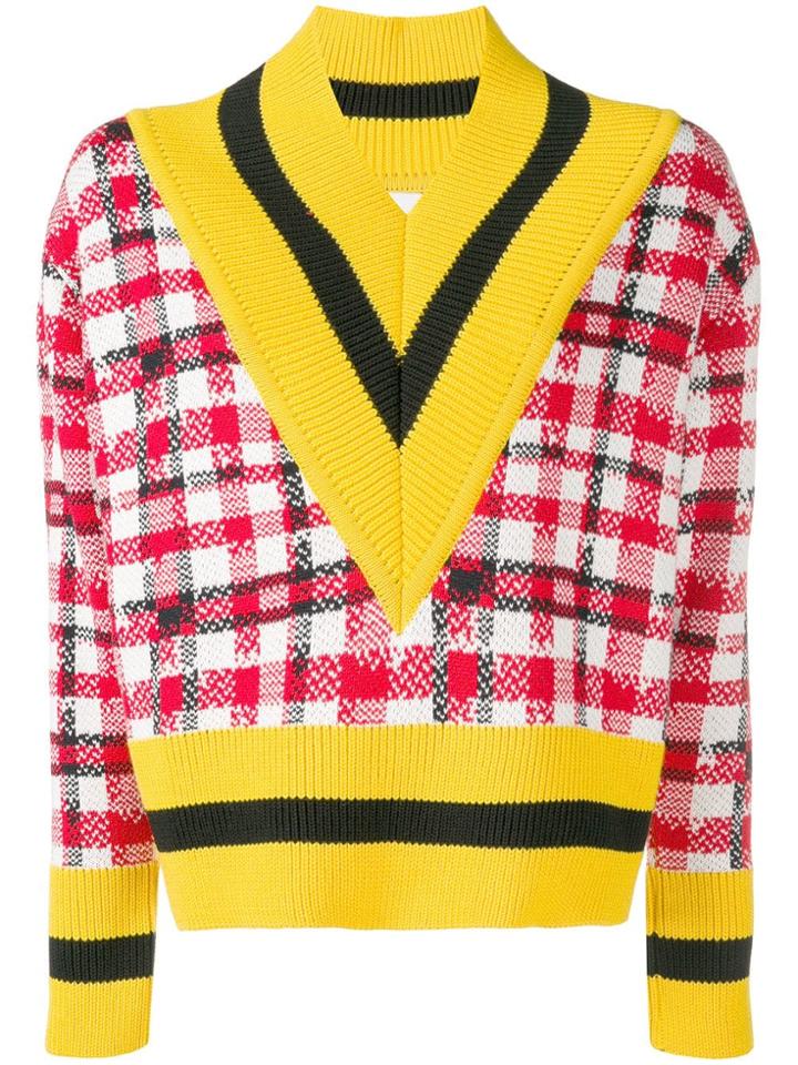 Henrik Vibskov Loose Check Sweater - Yellow & Orange