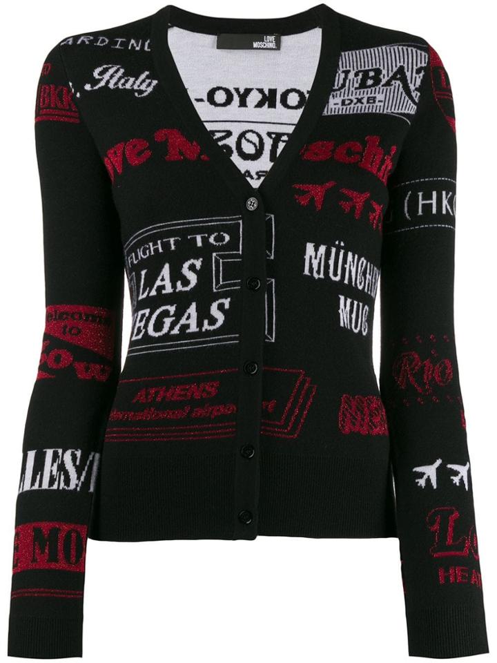 Love Moschino Slim-fit Cities Cardigan - Black