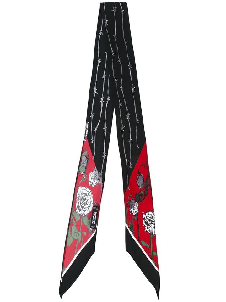 Rockins Floral Print Scarf, Women's, Red, Silk