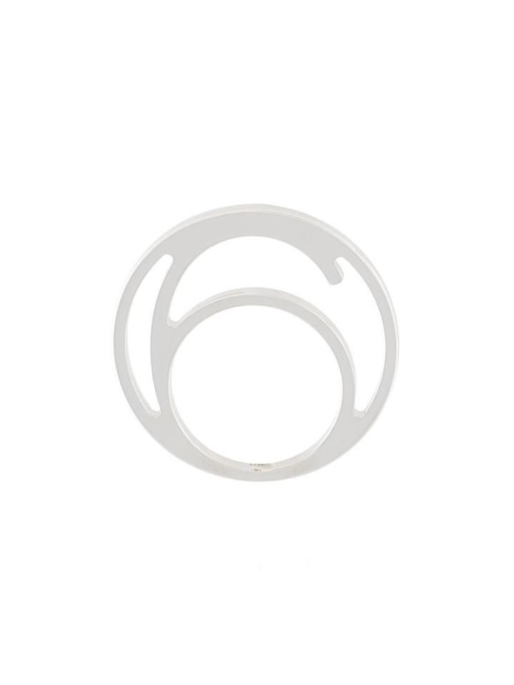 Mm6 Maison Margiela '6' Shape Ring, Women's, Size: Large, Metallic