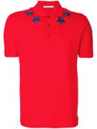 Givenchy - Star Appliqué Polo Shirt - Men - Cotton/polyester - L, Red, Cotton/polyester