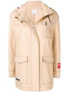 Pinko Oversized Hooded Coat - Neutrals
