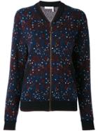 Chloé - Floral Bomber Jacket - Women - Cotton/polyamide/spandex/elastane - S, Blue, Cotton/polyamide/spandex/elastane