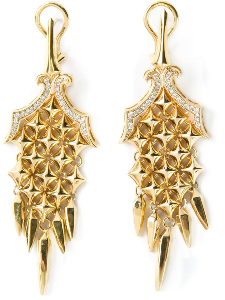 Stephen Webster Chamfered Bale Dagger Diamond Earrings