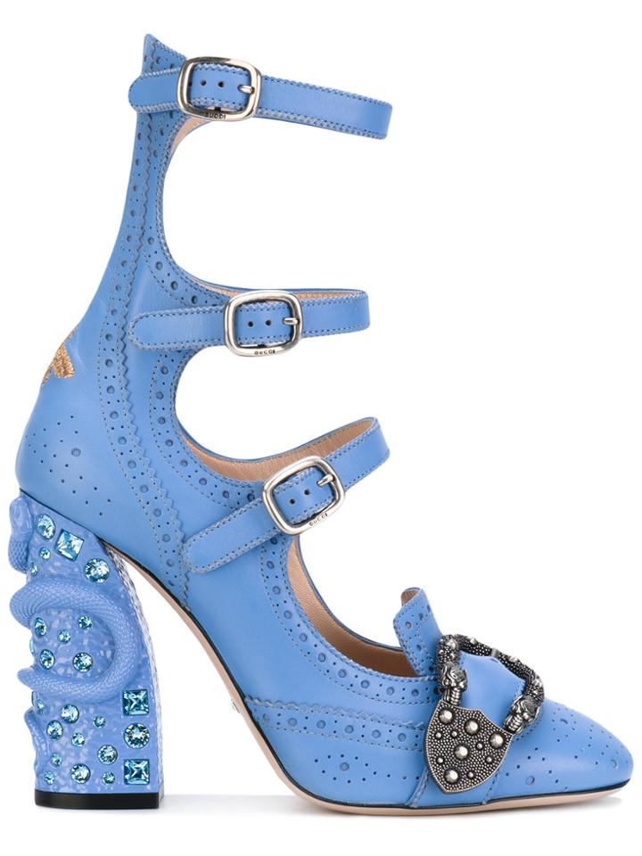 Gucci Queencore Brogue Pumps - Blue