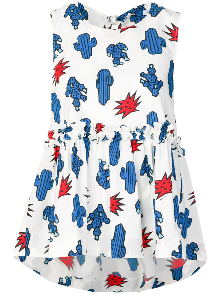 P.a.r.o.s.h. Cacti Print Blouse - White
