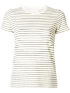 Current/elliott Striped Round Neck T-shirt - White
