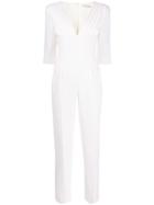 Emilia Wickstead Bella Plunge Line Jumpsuit - White