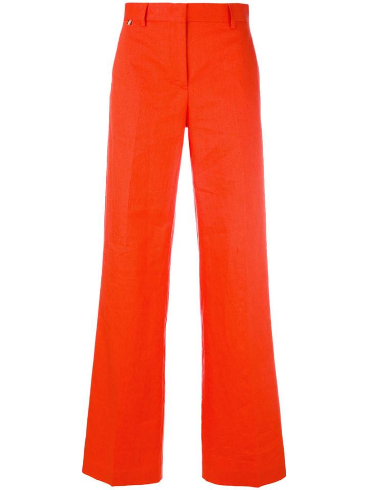 Paul Smith - Flared Palazzo Pants - Women - Cotton/linen/flax - 42, Red, Cotton/linen/flax