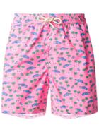 Mc2 Saint Barth Crocodile Print Swim Shorts - Pink