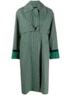 Cédric Charlier Check Print Trench Coat - Green