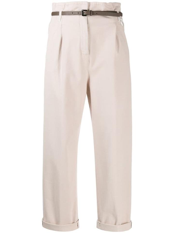 Peserico High-waisted Trousers - Brown