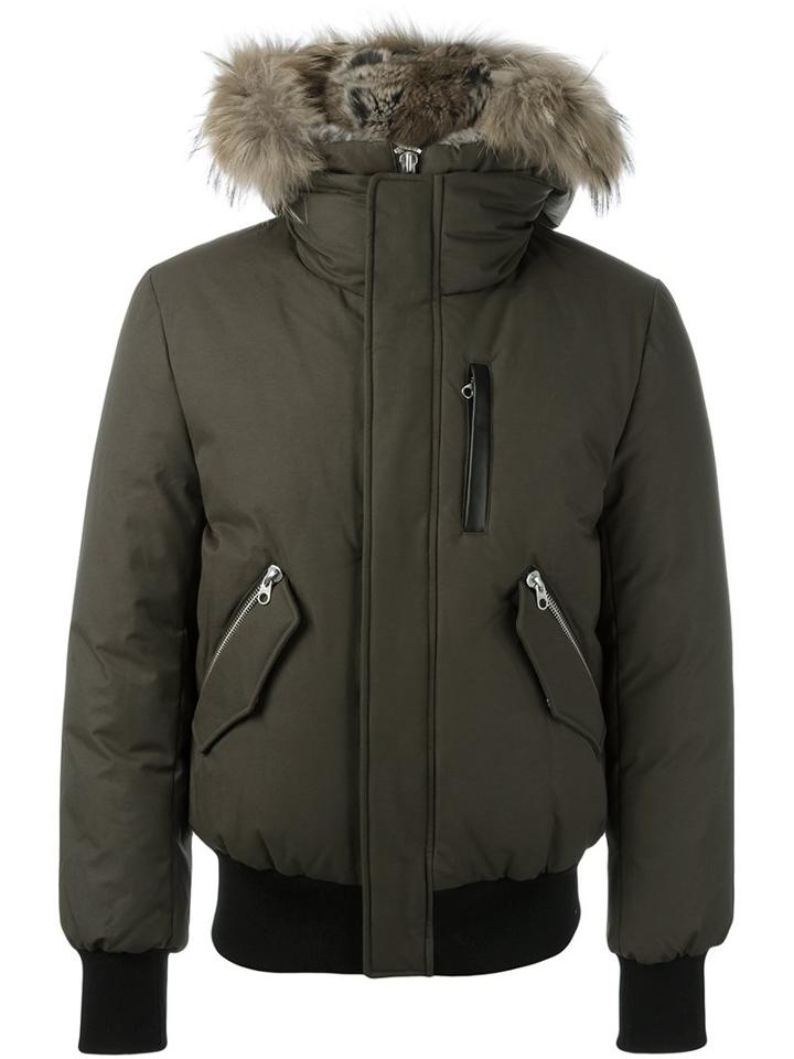 Mackage 'dixon' Coat, Men's, Size: 46, Green, Cotton/feather Down/rabbit Fur/feather