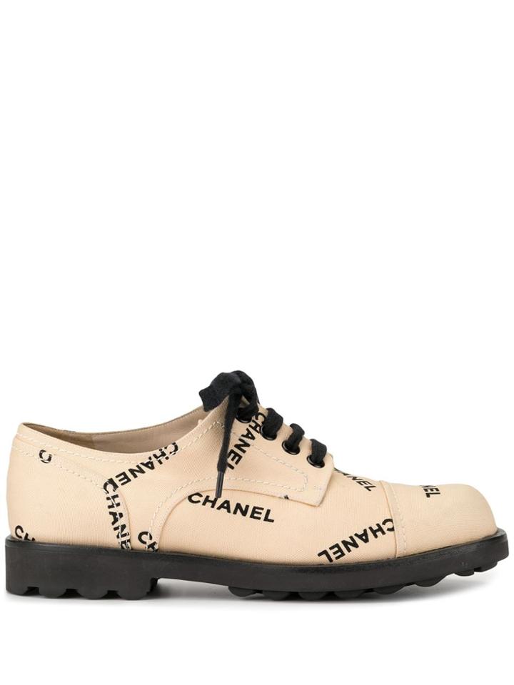 Chanel Pre-owned Embroidered Logo Sneakers - Brown