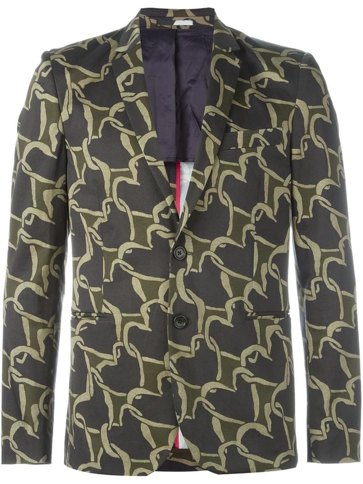 Ps Paul Smith Heart-chain Pattern Blazer