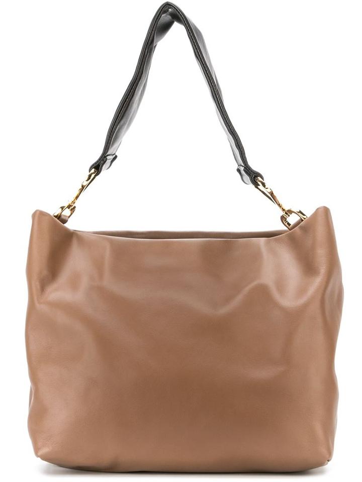 Marni Maxi Handle Tote, Women's, Brown, Calf Leather