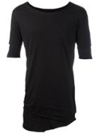 Thom Krom Layered Raw Hem T-shirt, Men's, Size: Small, Black, Cotton