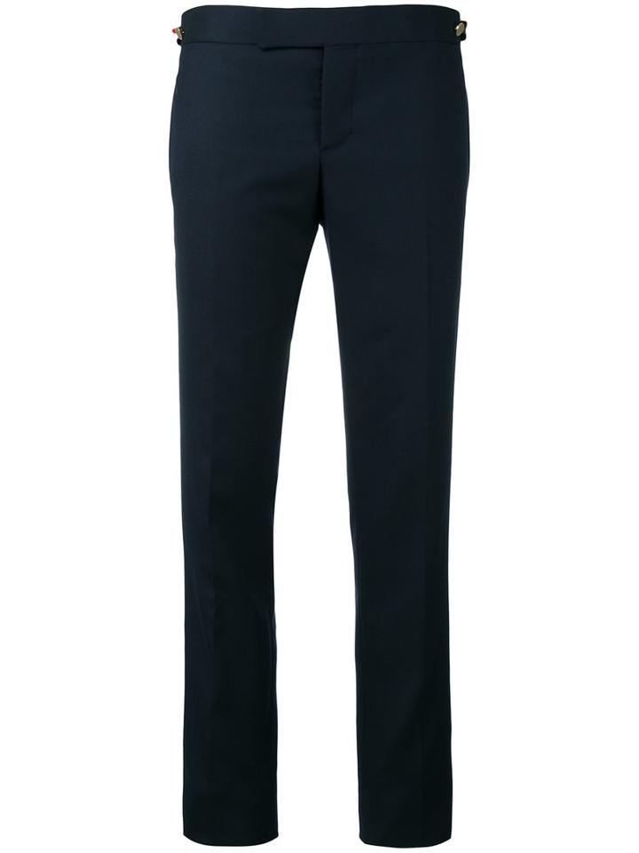 Thom Browne - Low-rise Side Tab Trousers - Men - Cupro/wool - 2, Blue, Cupro/wool