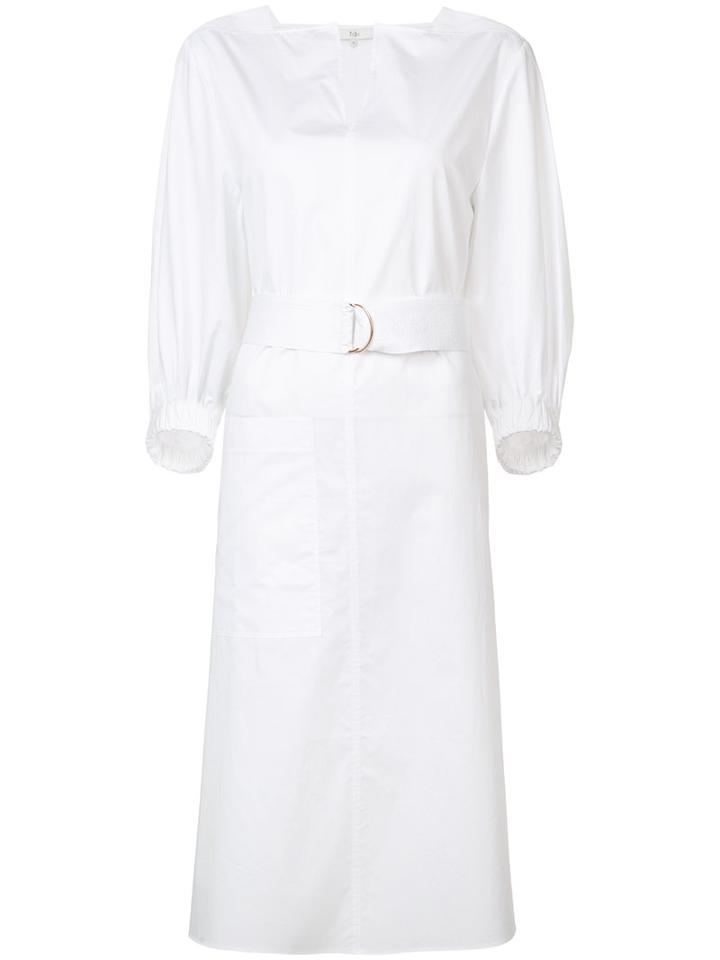 Tibi - V-neck Dress - Women - Cotton - 8, White, Cotton