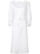 Tibi - V-neck Dress - Women - Cotton - 8, White, Cotton