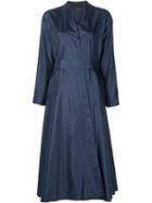 The Row 'prana' Coat, Women's, Size: Medium, Blue, Silk