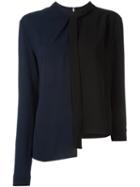 Maison Margiela Bicolour Longsleeved Blouse, Women's, Size: 44, Blue, Polyester/viscose/spandex/elastane