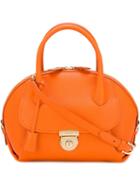 Salvatore Ferragamo Fiamma Tote, Women's, Yellow/orange, Silk/calf Leather