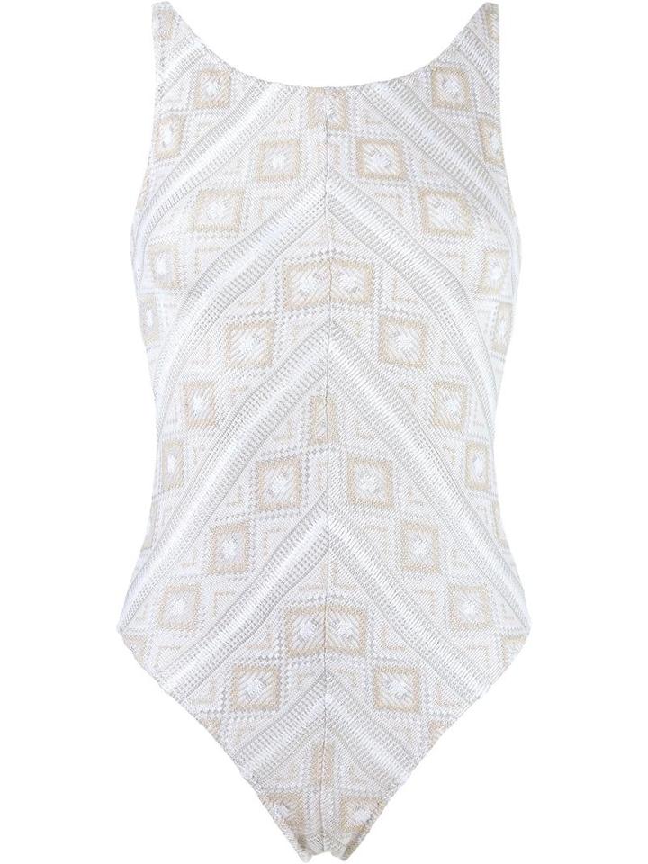 Cecilia Prado Knit Swimsuit, Women's, Size: Pp, White, Acrylic/polyester/viscose
