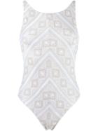 Cecilia Prado Knit Swimsuit, Women's, Size: Pp, White, Acrylic/polyester/viscose