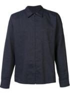 A.p.c. Zipped Shirts, Men's, Size: Medium, Blue, Cotton/linen/flax