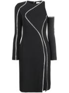 Versace Collection Cold Shoulder Fitted Dress - Black