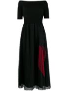 Red Valentino Heart Netted Skirt Dress - Black
