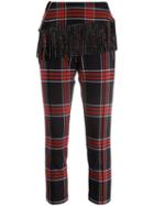 Just Cavalli Tartan Fringed Trousers - Blue