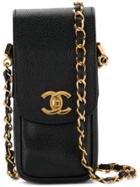 Chanel Vintage Chain Phone Case Bag - Black